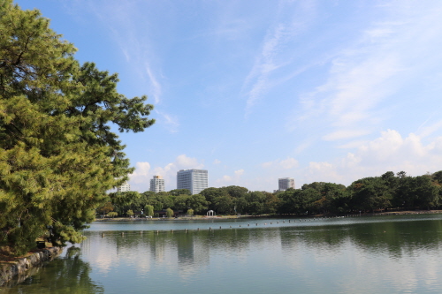 중국 항저우의 서호(西湖)를 벤치마킹해 조성해 ‘물의 정원’으로 사랑받는 일본 후쿠오카시 오호리공원 
