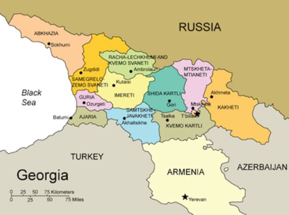 조지아 지도. 출처 위키피디아