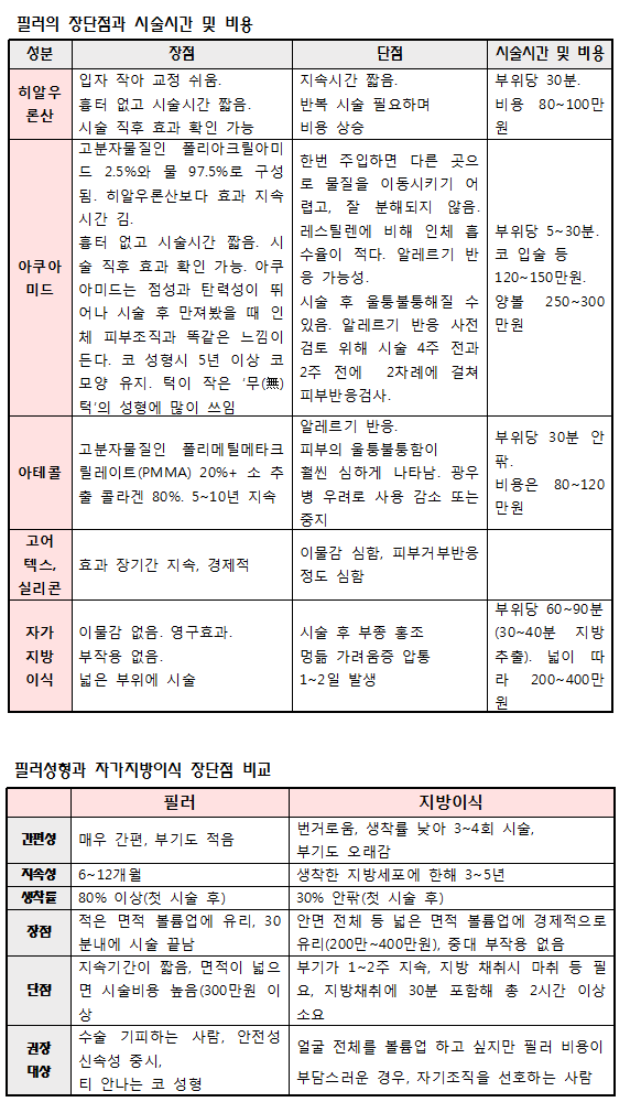 필러의장단점과시술시간및비용지방이식과차이표.png