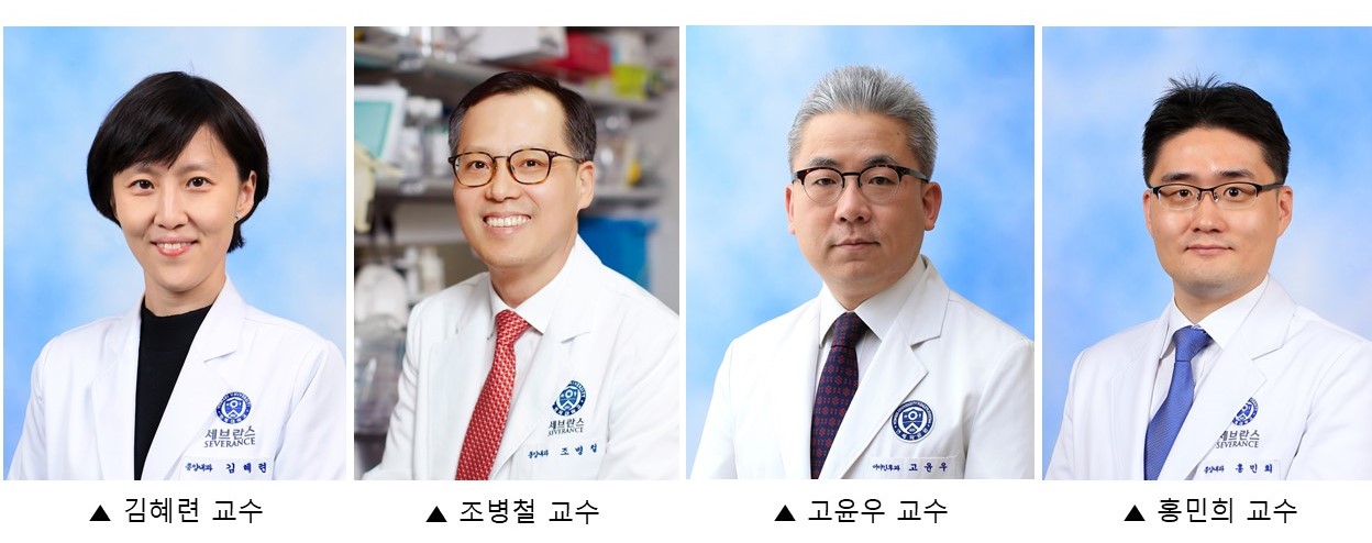 김혜련(왼쪽부터)·조병철·김민환·홍민희 연세암병원 두경부암센터 종양내과 교수팀