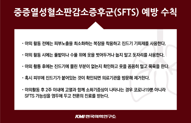 중증열성혈소판감소증후군(SFTS) 예방 수칙