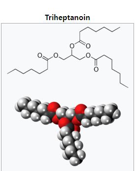 ‘도졸비’(Dojolvi 성분명 트리헵타노인 triheptanoin, 코드명 UX007)의 분자 구조식. 출처 위키피디아