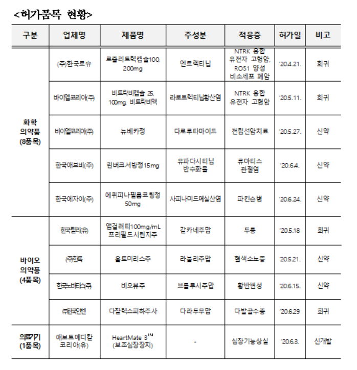 허가품목 현황