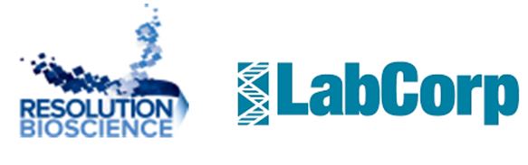 ‘ctDx 폐 액체생검’(Resolution ctDx Lung liquid biopsy) 검사를 개발한 레졸루션바이오사이언스(왼쪽·로고)와 이를 미국 전역에 판매할 랩코프