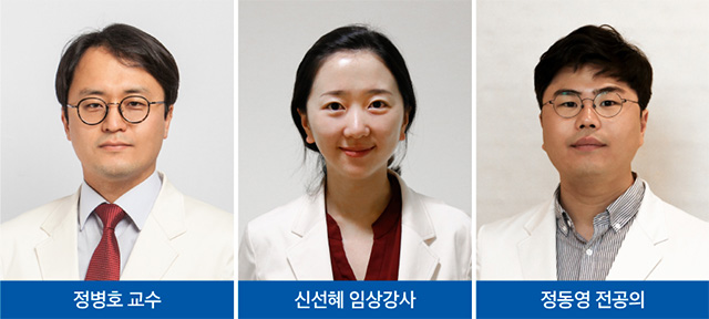 정병호 교수, 신선혜 임상강사, 정동영 전공의