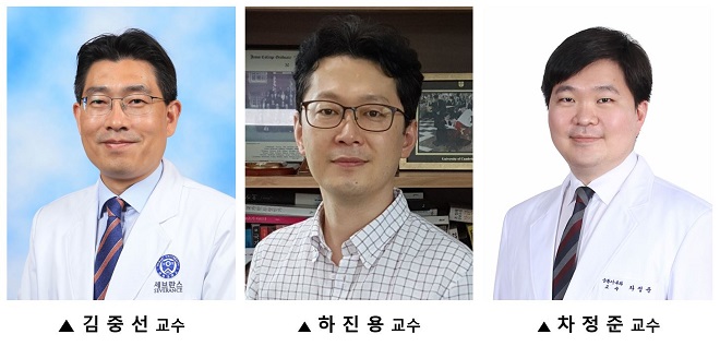 김중선 연세대 세브란스병원 심장내과 교수(왼쪽부터), 하진용 세종대 전자정보통신공학과 교수, 차정준 고려대 안암병원 순환기내과 교수